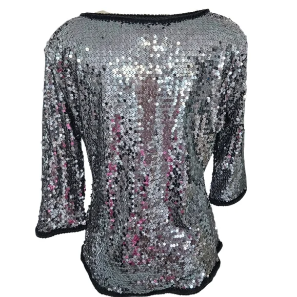 IMAN  Silver Tone Sequins Evening Women's Blazer - Picture 4 of 9